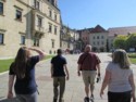 Amanda, Ehren, Pete, and Diane walking to Wawel Castle